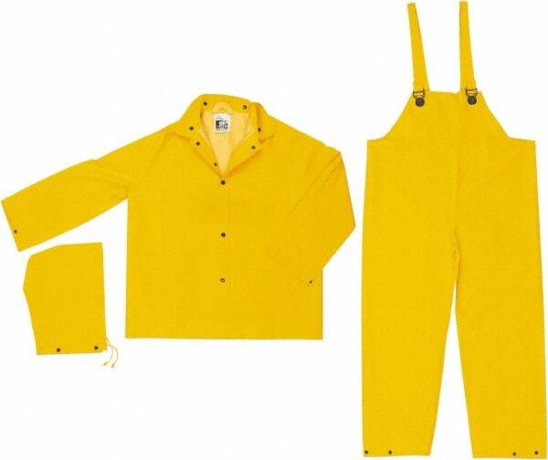 Suit with Bib Overalls: Size M, Yellow, Polyester & PVC MPN:2003FM