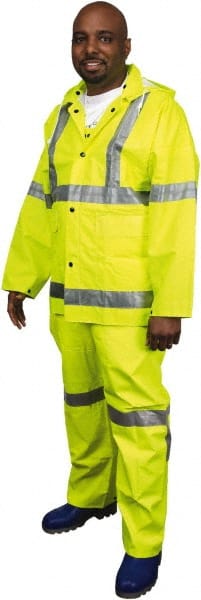 Suit with Bib Overalls: Size S, High-Visibility Lime, Polyester & PVC MPN:2083SRS