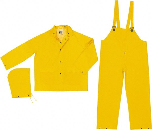 Suit with Bib Overalls: Size XL, Yellow, Polyester & PVC MPN:2303XL