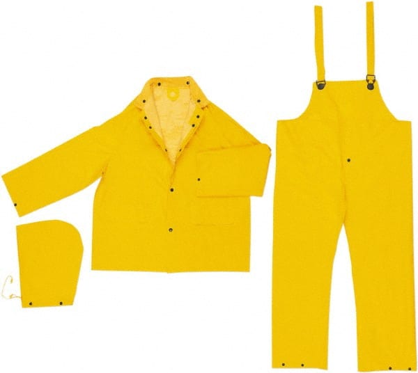 Suit with Bib Overalls: Size S, Yellow, Polyester & PVC MPN:2403S