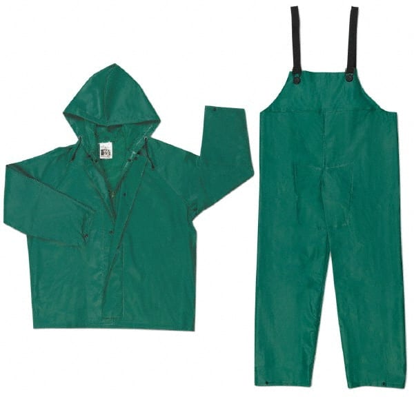 Suit with Bib Overalls: Size L, Green, Nylon & PVC MPN:3882L