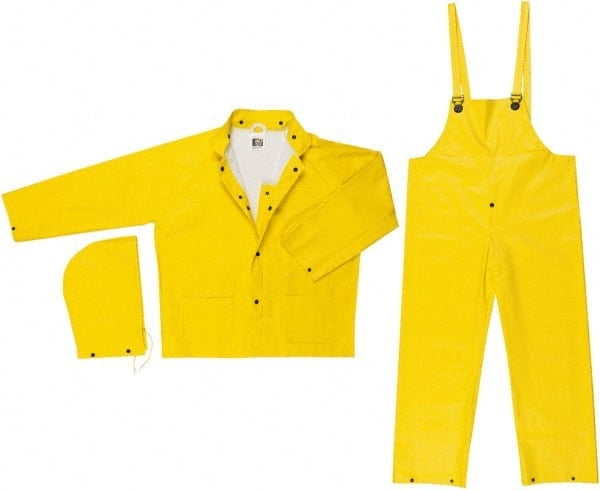 Suit with Bib Overalls: Size M, Yellow, Polyester & PVC MPN:6003M