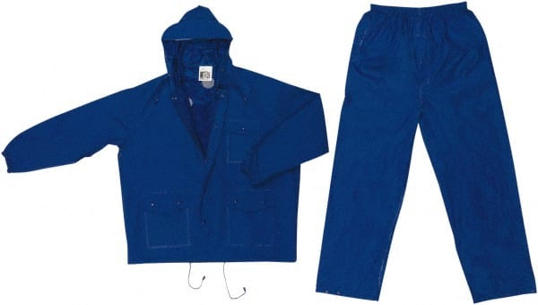 Suit with Bib Overalls: Size L, Blue, Nylon & PVC MPN:7032L