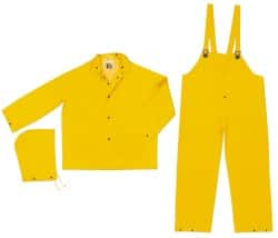 Suit with Bib Overalls: Size L, Yellow, Polyester & PVC MPN:FR2003L