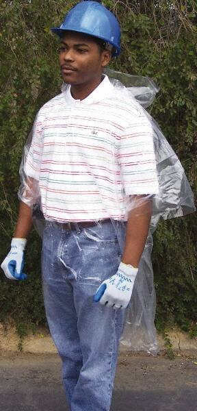 Rain Poncho: Clear, Polyethylene, Size Universal MPN:O22