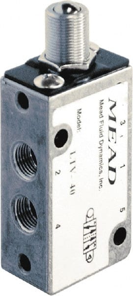 Mechanically Operated Valve: 4-Way Control, Pin Plunger Actuator, 1/8