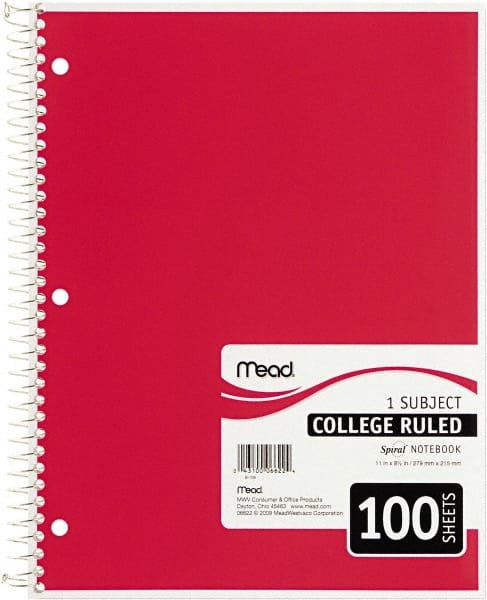 Notebook: 100 Sheets, College Ruled, White Paper MPN:MEA06622