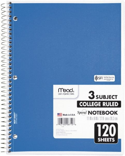 Notebook: 120 Sheets, College Ruled, White Paper MPN:MEA06710