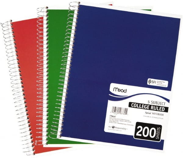 Notebook: 200 Sheets, College Ruled, White Paper MPN:MEA06780