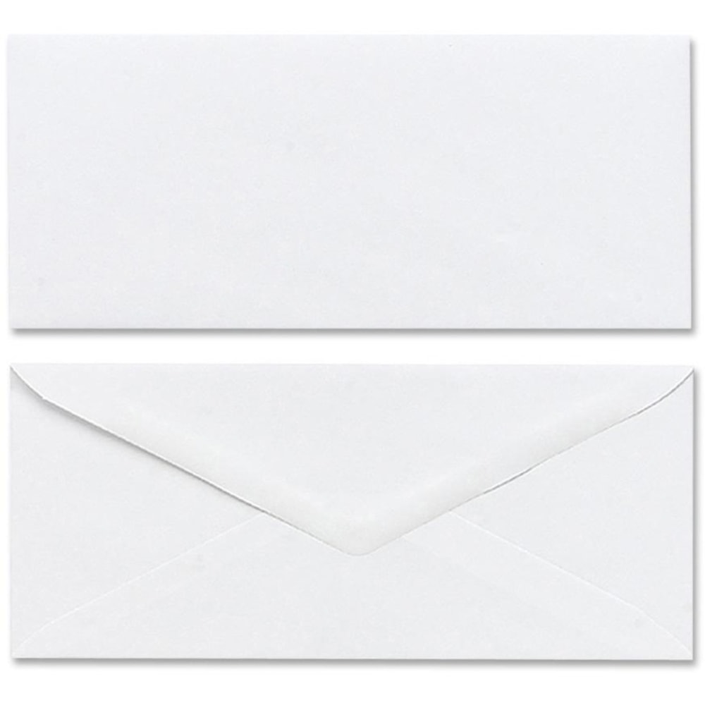 Mead Plain White Envelopes - Business - #10 - 4 1/8in Width x 9 1/2in Length - Gummed - 50 / Box - White (Min Order Qty 30) MPN:75050