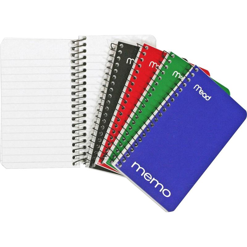 Mead Wirebound Side-Opening Memo Book, 3in x 5in, 1 Hole-Punched, College Ruled, 60 Sheets (Min Order Qty 20) MPN:45534