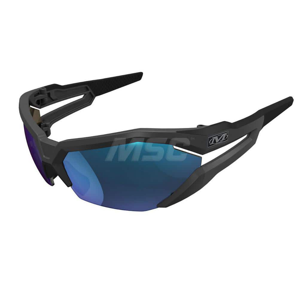 Safety Glass: Anti-Fog & Scratch-Resistant, Polycarbonate, Blue Mirror Lenses, Full-Framed MPN:VVS-22AH-PU