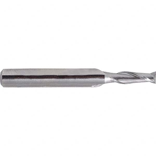 Square End Mill: 1/8'' Dia, 3/8'' LOC, 3/8'' Shank Dia, 2-5/16'' OAL, 2 Flutes, Cobalt MPN:10028