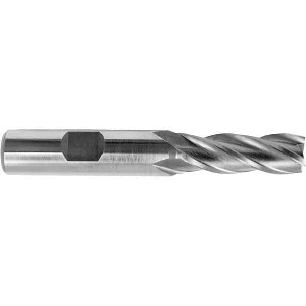 Square End Mill: 0.1378'' Dia, 7/16'' LOC, 3/8'' Shank Dia, 2-5/16'' OAL, 4 Flutes, Cobalt MPN:11741