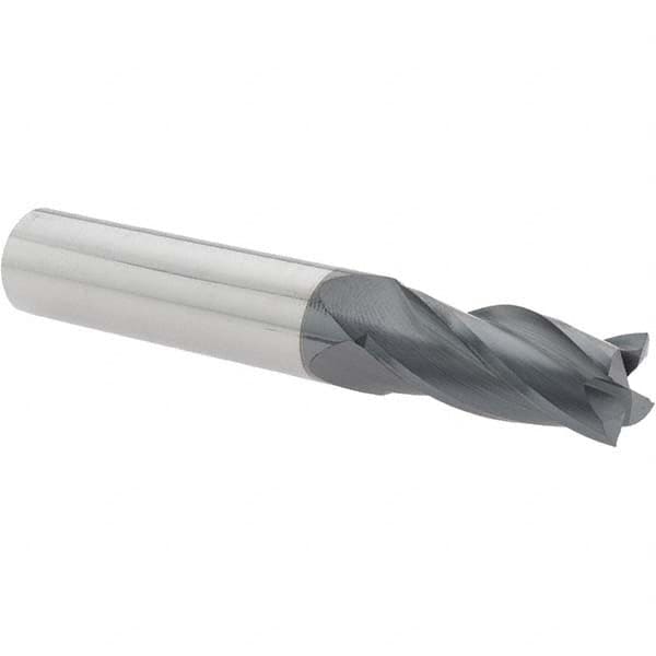 Square End Mill: 17/32'' Dia, 1-1/4'' LOC, 9/16'' Shank Dia, 3-1/2'' OAL, 4 Flutes, Solid Carbide MPN:56785