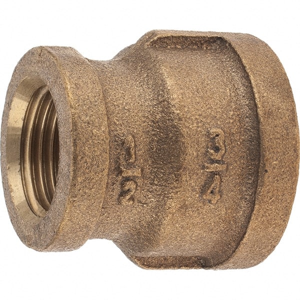 Brass Pipe Reducing Coupling: 3/4 x 1/2