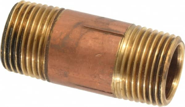 Brass Pipe Nipple: Threaded on Both Ends, 1-1/2