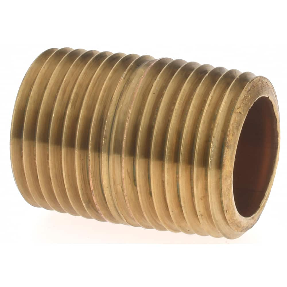 Brass Pipe Nipple: Threaded on Both Ends, 1-1/8