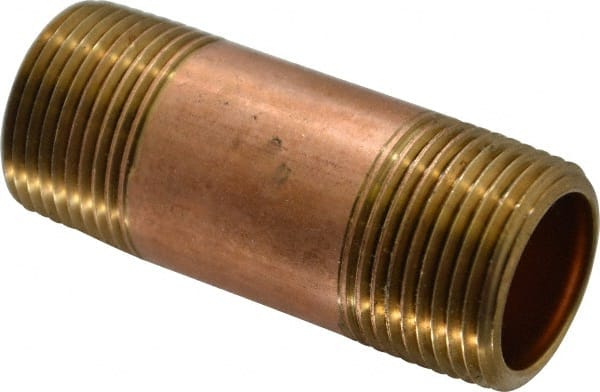 Brass Pipe Nipple: Threaded on Both Ends, 2-1/2