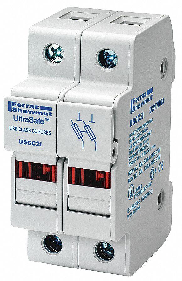 Fuse Block 0 to 30A Class CC 2 Pole MPN:USCC2I