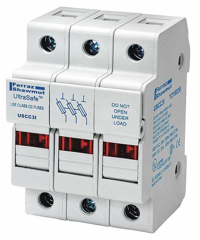 Fuse Block 0 to 30A Class CC 3 Pole MPN:USCC3I