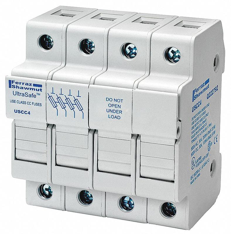 Fuse Block 0 to 30A Class CC 4 Pole MPN:USCC3N