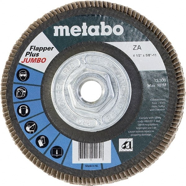 Flap Disc: 5/8-11 Hole, 40 Grit, Zirconia Alumina, Type 27 MPN:629487000