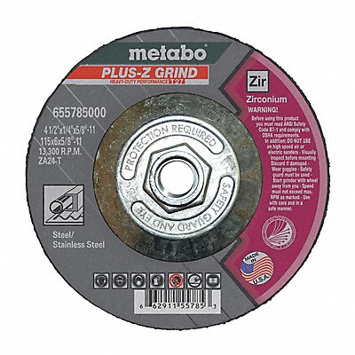 Grinding Wheel T27 ZA24T 4.5X1/4X5/8 -11 MPN:655785000