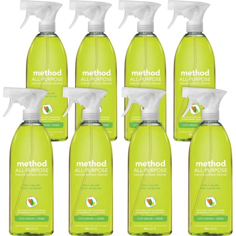 Method All-Purpose Cleaner - 28 fl oz (0.9 quart) - Lime + Seasalt Scent - 8 / Carton - Non-toxic, Triclosan-free - Lime (Min Order Qty 2) MPN:01239