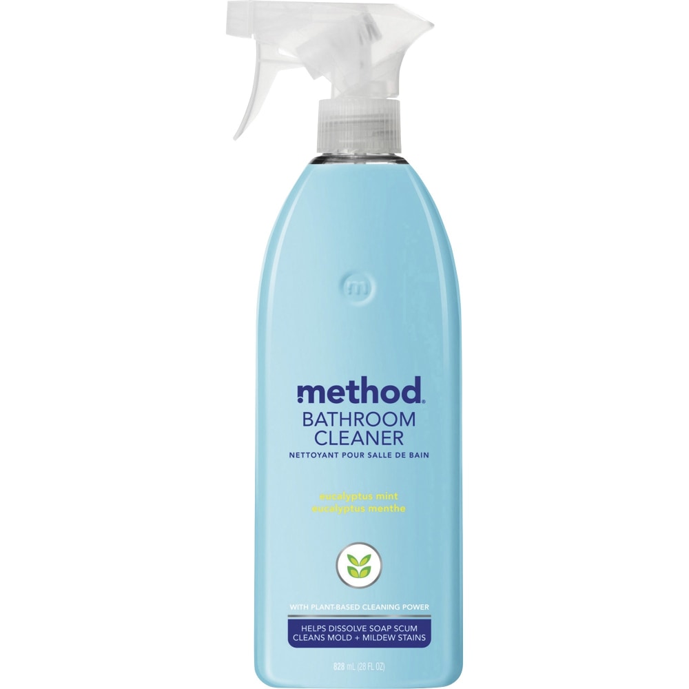 Method Daily Shower Spray Cleaner - 28 fl oz (0.9 quart) - Eucalyptus Mint Scent - 8 / Carton - Pleasant Scent, Non-toxic, Disinfectant - Blue (Min Order Qty 2) MPN:00008CT