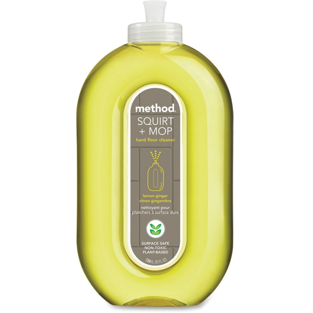 Method Squirt + Mop Hard Floor Cleaner - Ready-To-Use - 25 fl oz (0.8 quart) - Lemon Ginger Scent - 6 / Carton - Lemon MPN:00563CT