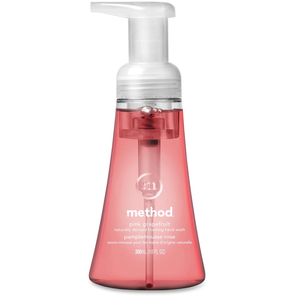 Method Pink Grapefruit Foaming Hand Wash - Pink Grapefruit Scent - 10 fl oz (295.7 mL) - Pump Bottle Dispenser - Hand - Light Pink - Pleasant Scent, Paraben-free, Phthalate-free, Triclosan-free, EDTA-free - 6 / Carton (Min Order Qty 3) MPN:01361CT