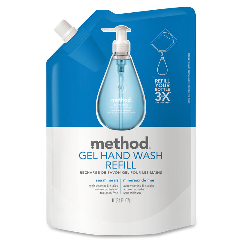 Method Gel Hand Wash Soap, Sea Minerals Scent, 33.8 Oz Bottle (Min Order Qty 7) MPN:327773