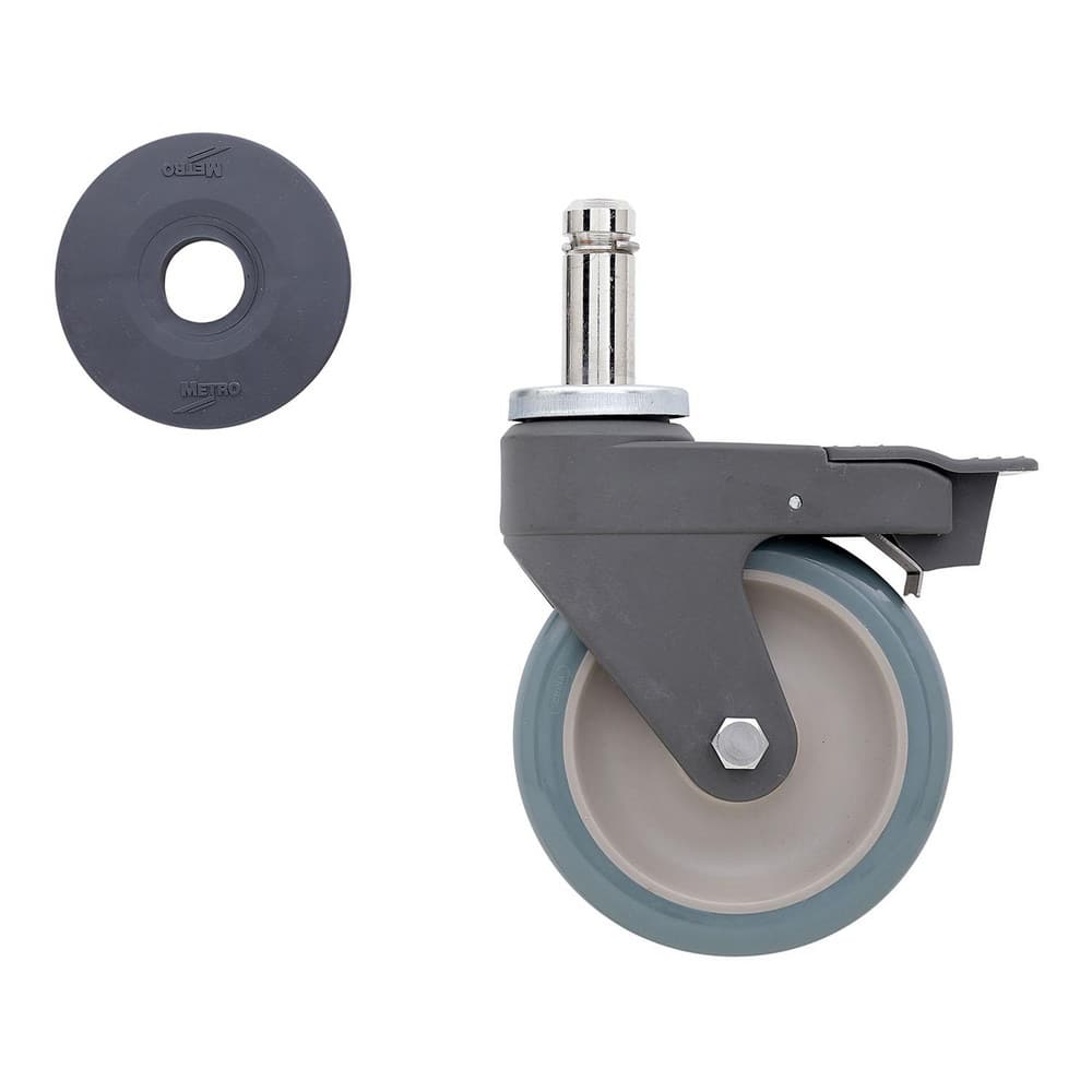 Caster Wheels, Wheel Type: Swivel, Flat , Load Capacity: 300 , Axle Size (mm): 9.53 , Wheel Material: Antimicrobial Polyurethane over Polyethylene  MPN:5PCBM