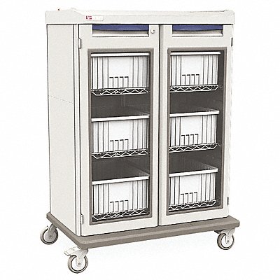 Medical IV Cart Taupe w/6 Tote Boxes MPN:SXRDIVSTOR