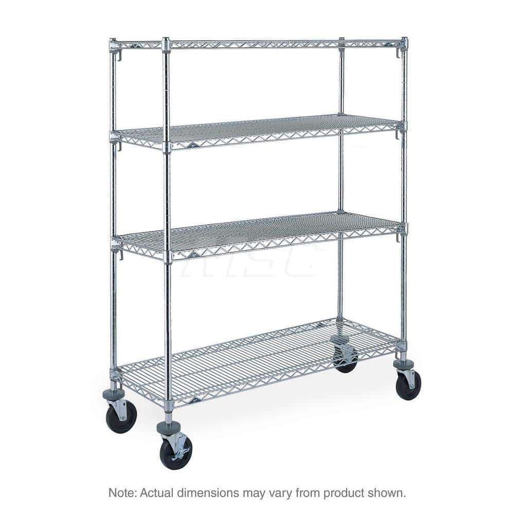 Mobile Unit Wire Shelving: 600 lb Shelf Capacity, 4 Shelves MPN:A336BC