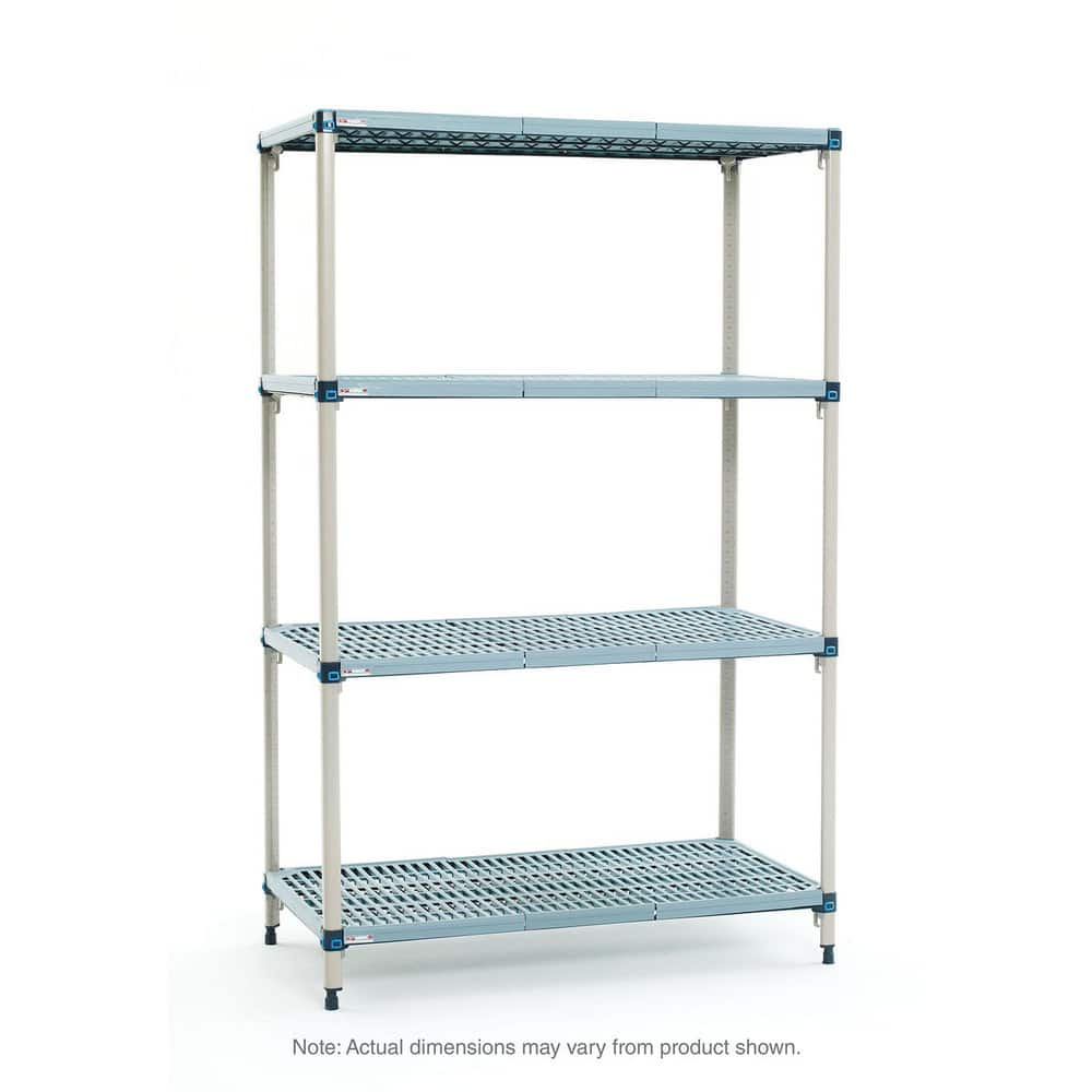 Plastic Shelving, Shelving Type: Starter , Shelf Style: Ventilated , Shelf Type: Adjustable , Shelf Capacity: 2000lb , Overall Height: 62.1875in  MPN:Q416G3