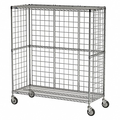 Wire Cart 3-Sided 24 in W 60 in L MPN:65138-IP