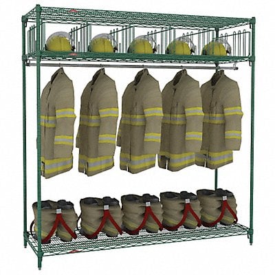 Turnout Gear Rack Free Stand 5 Comprtmnt MPN:TFSTATOGR