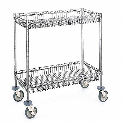 Basket Cart 2Shelf 39x48x18 Chrome MPN:66170