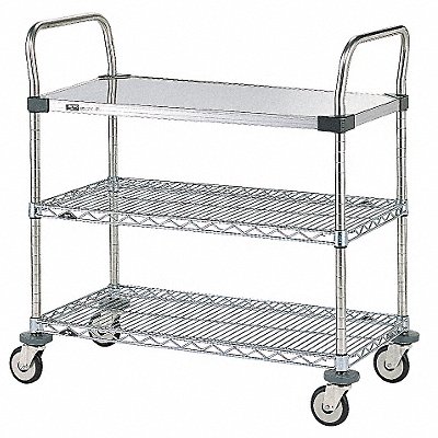 Utility Cart SS/Chrome 32x18x38 3 Shelf MPN:MW402