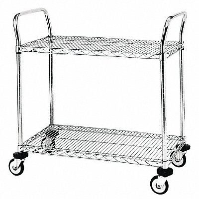 Utility Cart Chrome 26x18x38 2 Shelf MPN:MW601