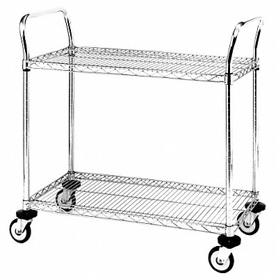 Utility Cart SS Wire Shelves 18Wx36Lx38H MPN:MW606