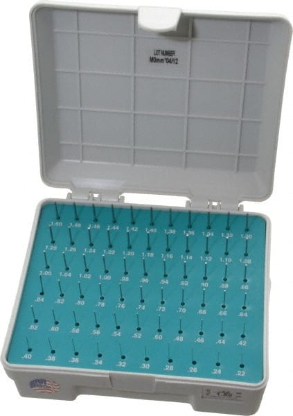 Class Z Plug Gage Set: 0.22 to 1.5 mm Range, 65 Pc MPN:M0MMP