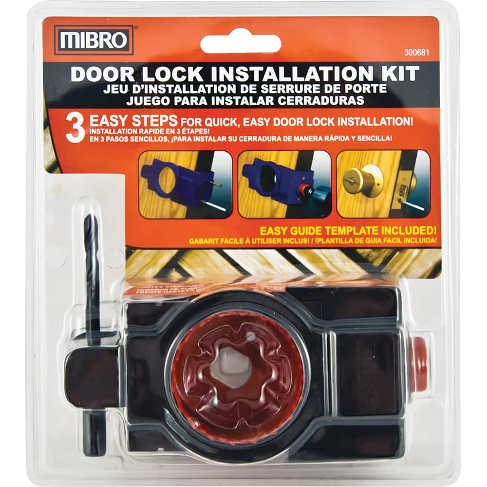 Door-Lock Installation Hole Saw Kit: 4 Pc, 1 to 2-1/8