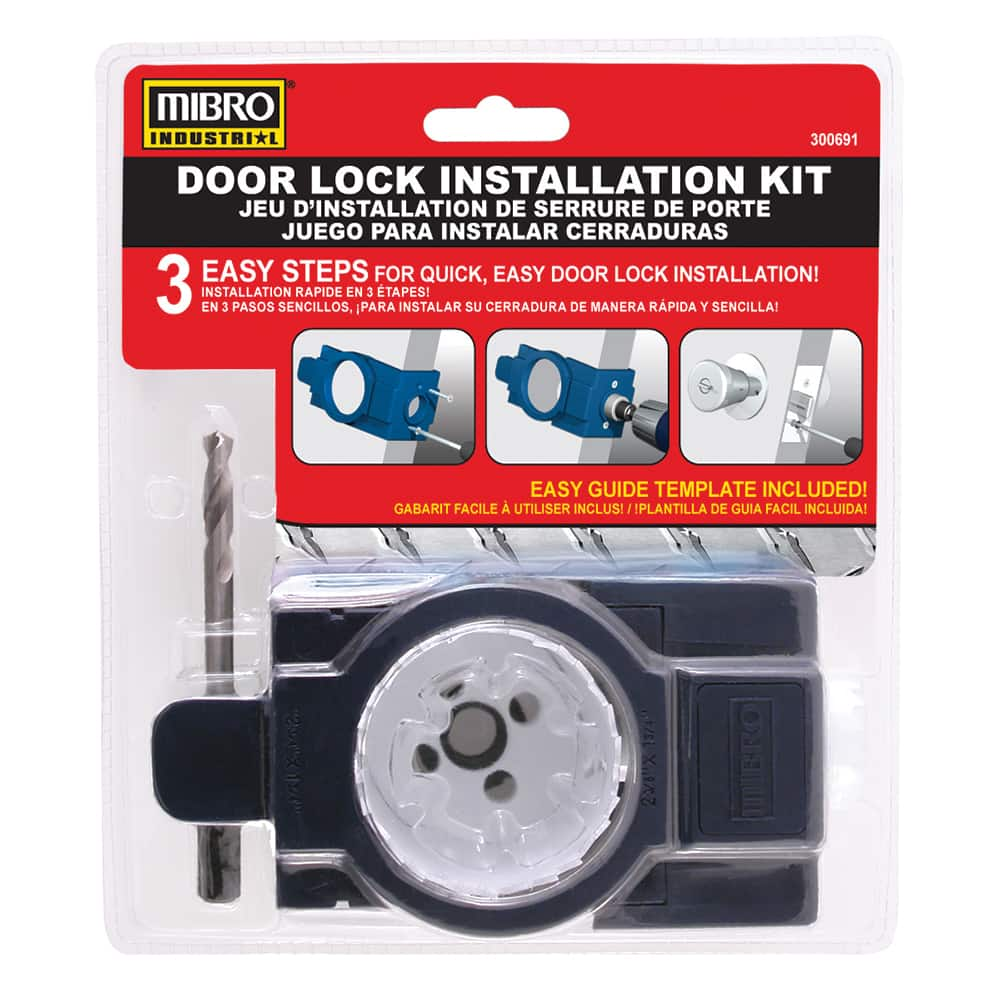 Door-Lock Installation Hole Saw Kit: 4 Pc, 1 to 2-1/8