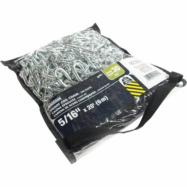 Welded Chain, Finish: Zinc-Plated , Overall Length: 20cm, 20in, 20yd, 20mm, 20m, 20ft , Inside Length (Decimal Inch): 1.2900 , Inside Length: 1.29mm, 1.29in  MPN:525221