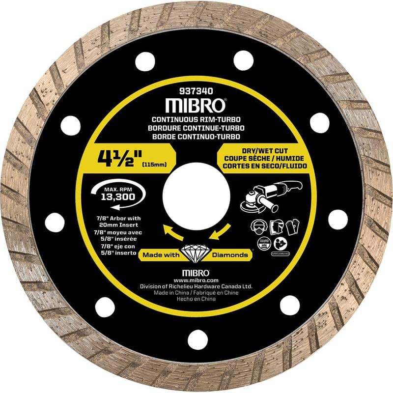 Wet & Dry Cut Saw Blade: 4-1/2