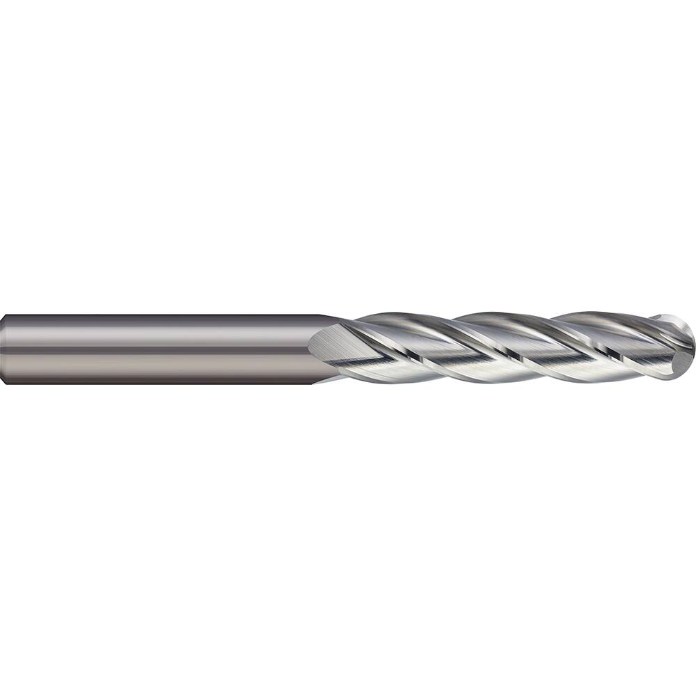 Ball End Mill: 10.00 mm Dia, 38.00 mm LOC, 4 Flute, Solid Carbide MPN:BELM-100-4