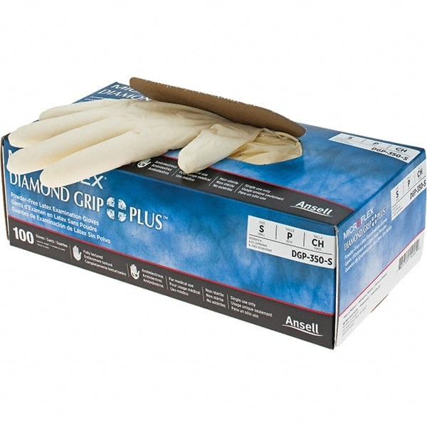 Series Microflex Diamond Grip Plus Disposable Gloves: Size Small, 5.1 mil, Uncoated-Coated Latex, Medical Grade, Unpowdered MPN:DGP-350-S